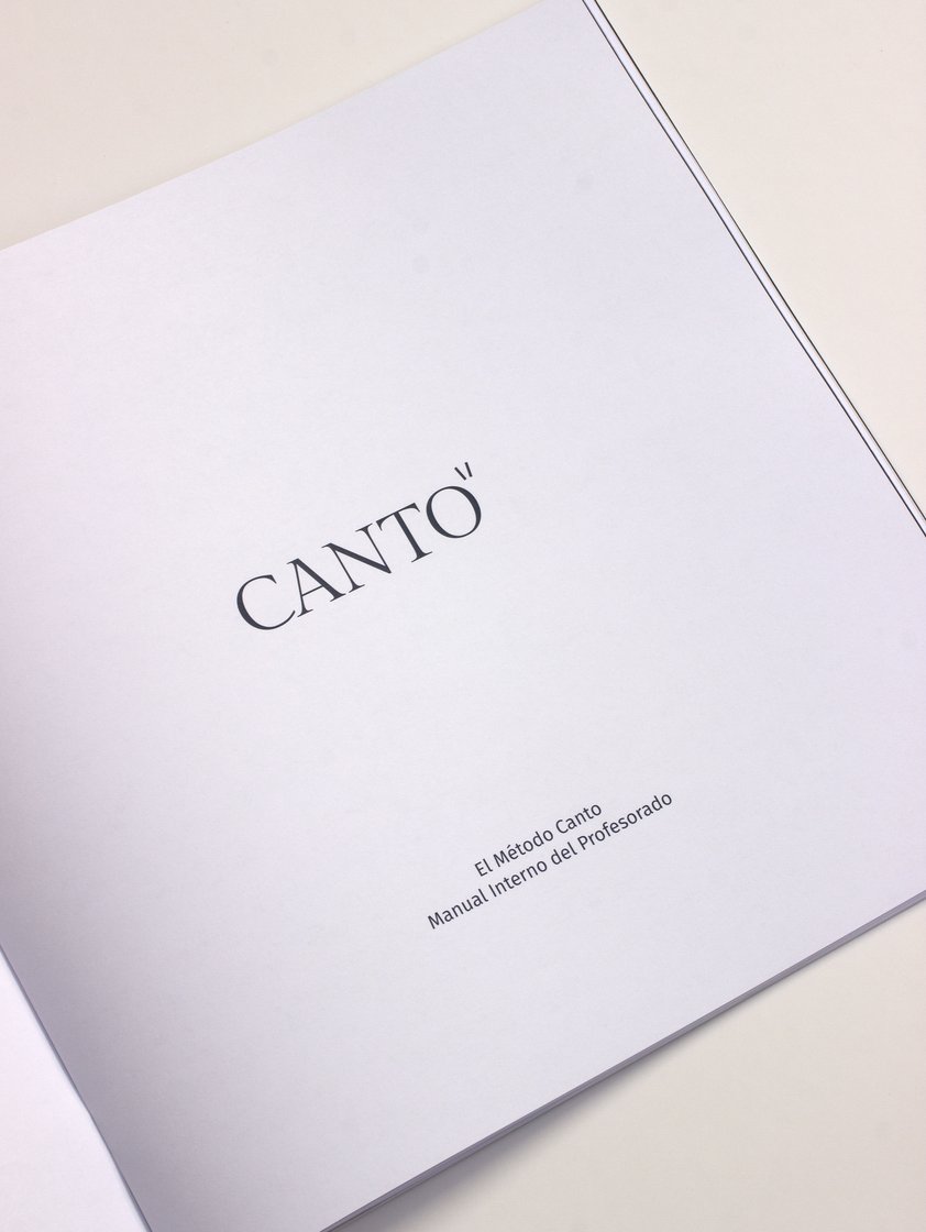 Portadilla del Manual Interno del Profesorado de Canto Escuela